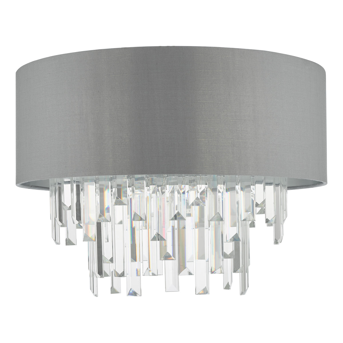 Halle 4 Light Flush Grey Shade Crystal<br>Grey