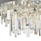 Halle 4 Light Flush Grey Shade Crystal<br>Grey