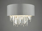 Halle 4 Light Flush Grey Shade Crystal<br>Grey