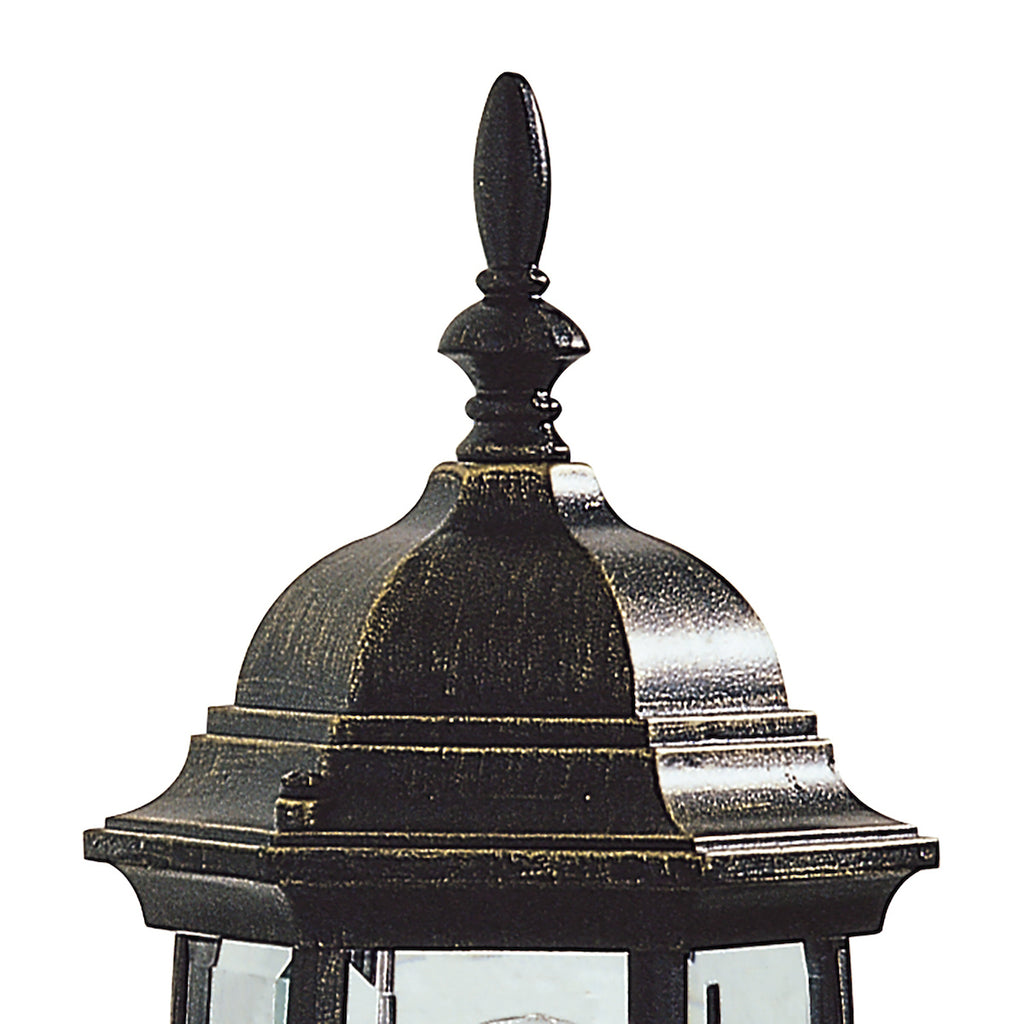 Hambro Outdoor Wall Light Black/Gold Glass IP43<br>Matt Black Gold