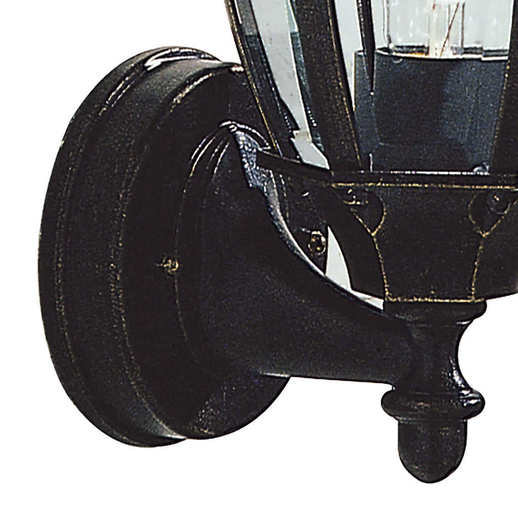 Hambro Outdoor Wall Light Black/Gold Glass IP43<br>Matt Black Gold