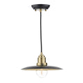 Hannover 1 Light Pendant Black Antique Brass<br>Black