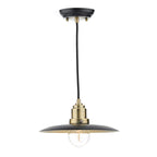 Hannover 1 Light Pendant Black Antique Brass<br>Black