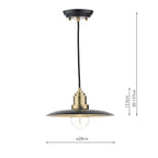 Hannover 1 Light Pendant Black Antique Brass<br>Black