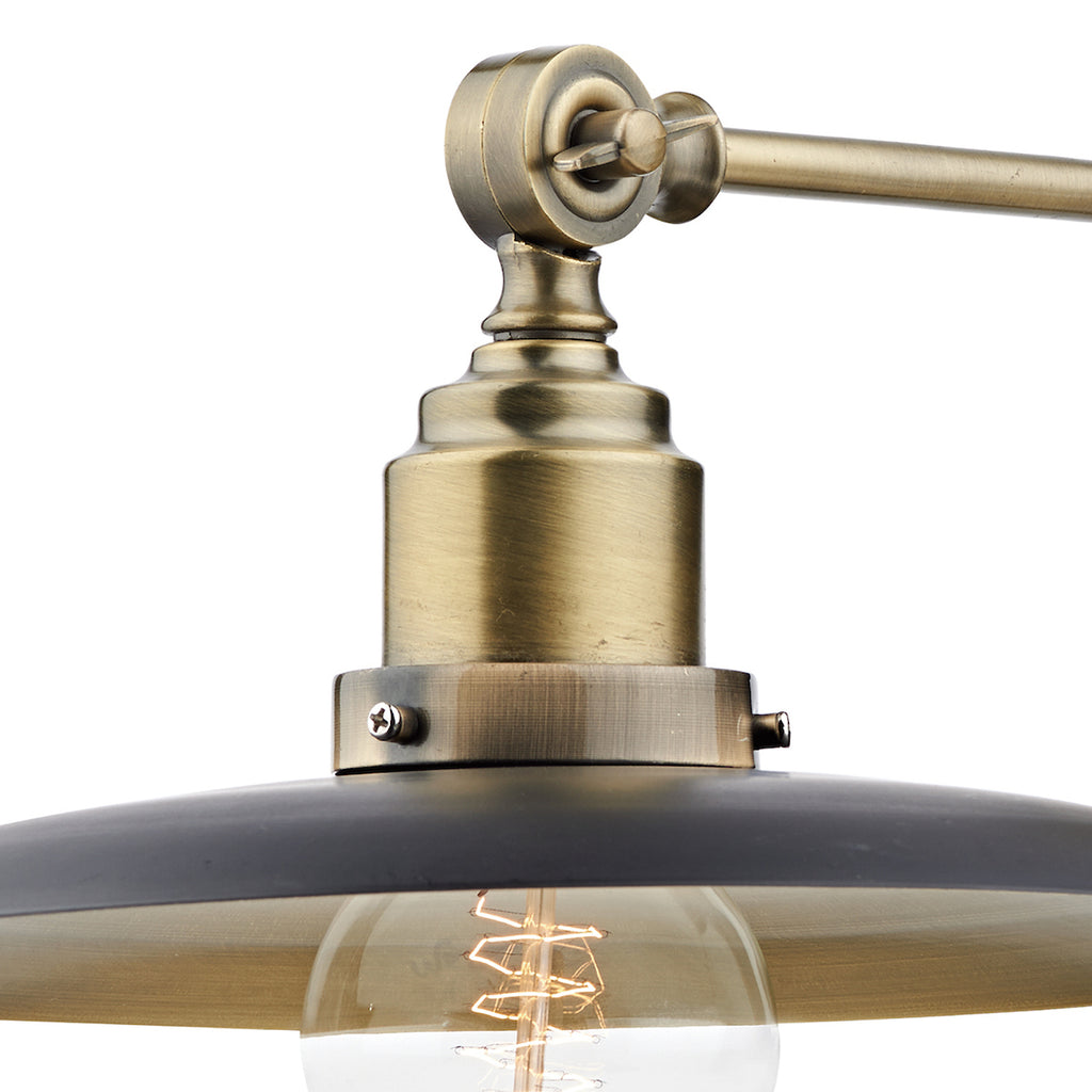 Hannover 1 Light Wall Bracket Black Antique Brass<br>Black