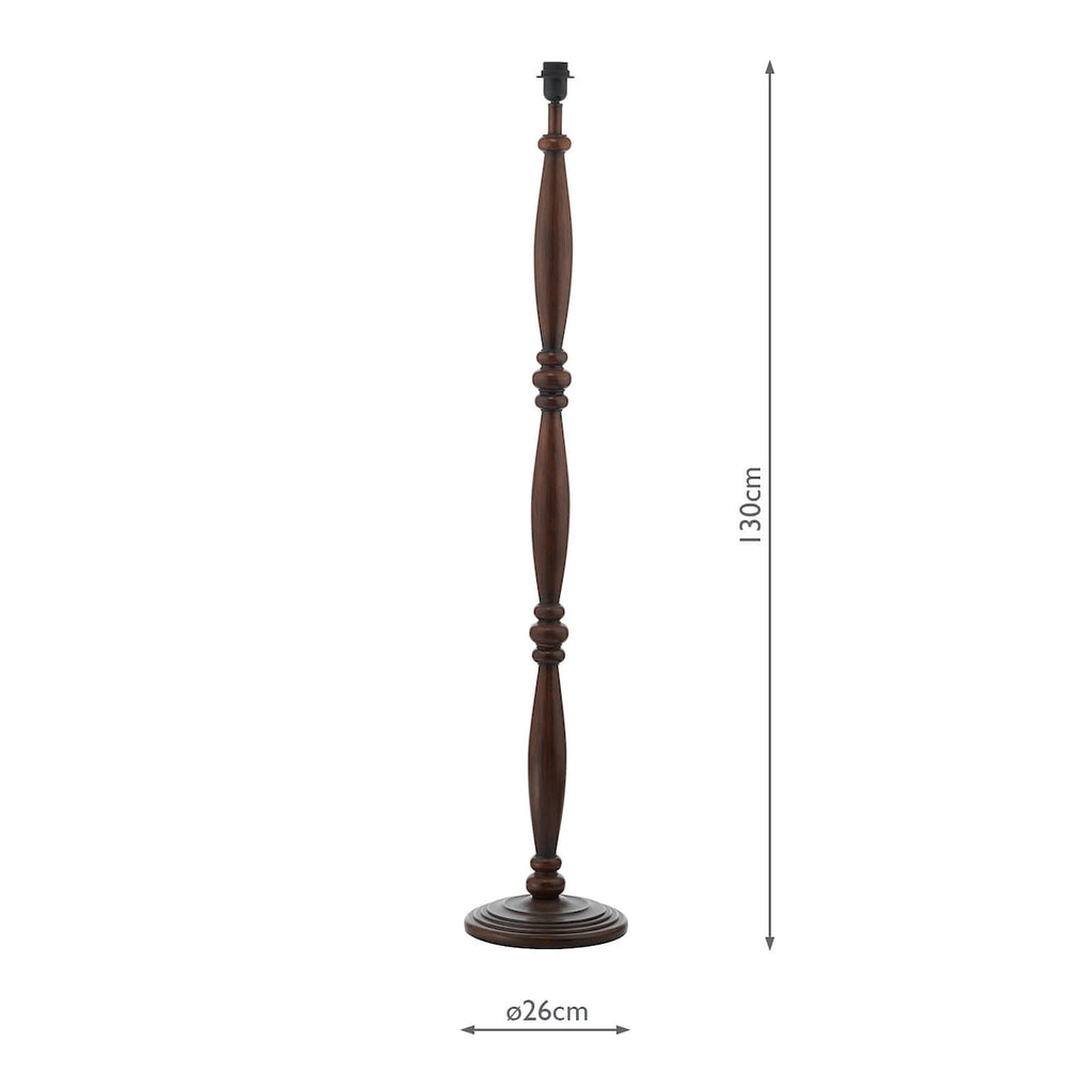 Hayward Floor Lamp Dark Wood Base Only<br>Wood Effect