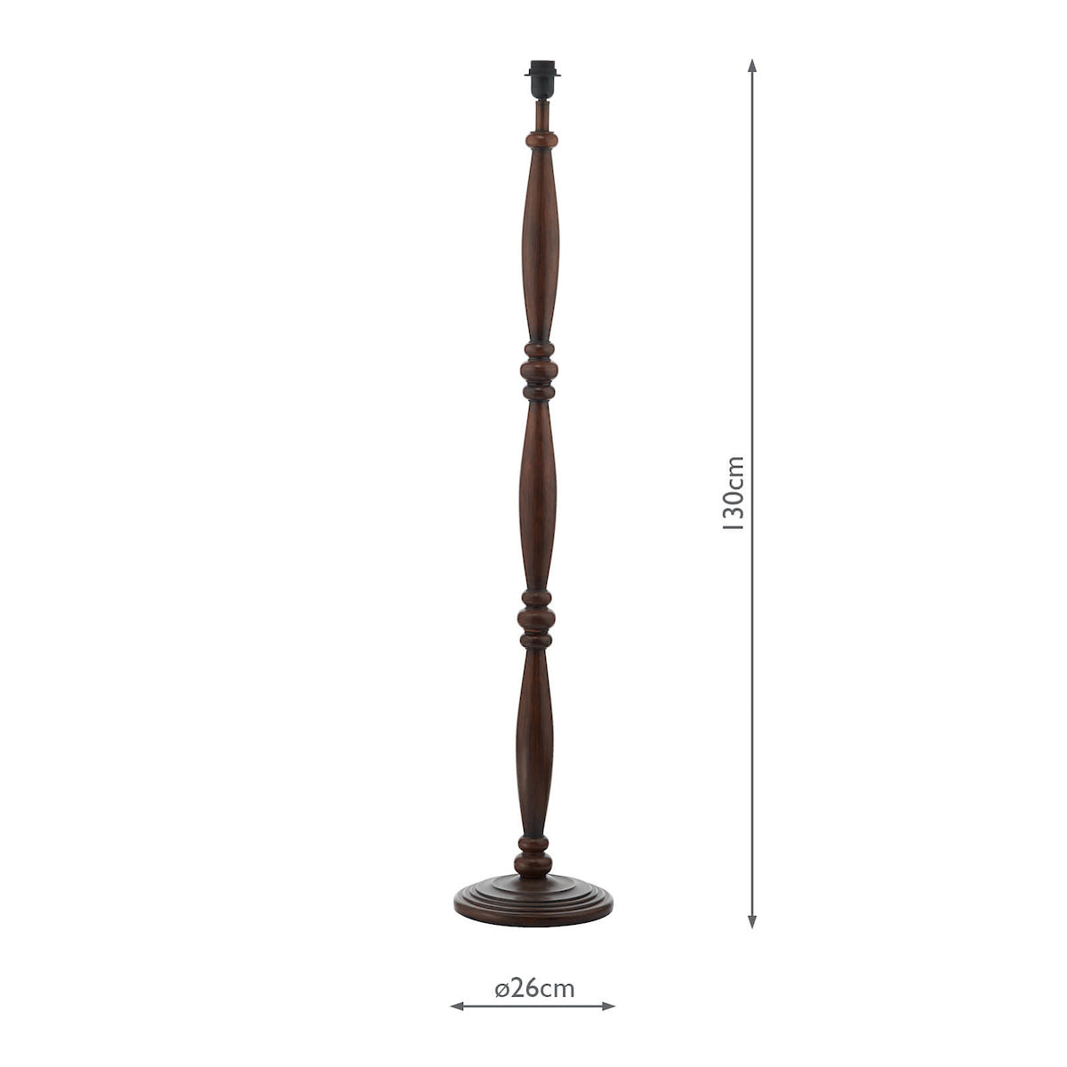 Hayward Floor Lamp Dark Wood Base Only<br>Wood Effect