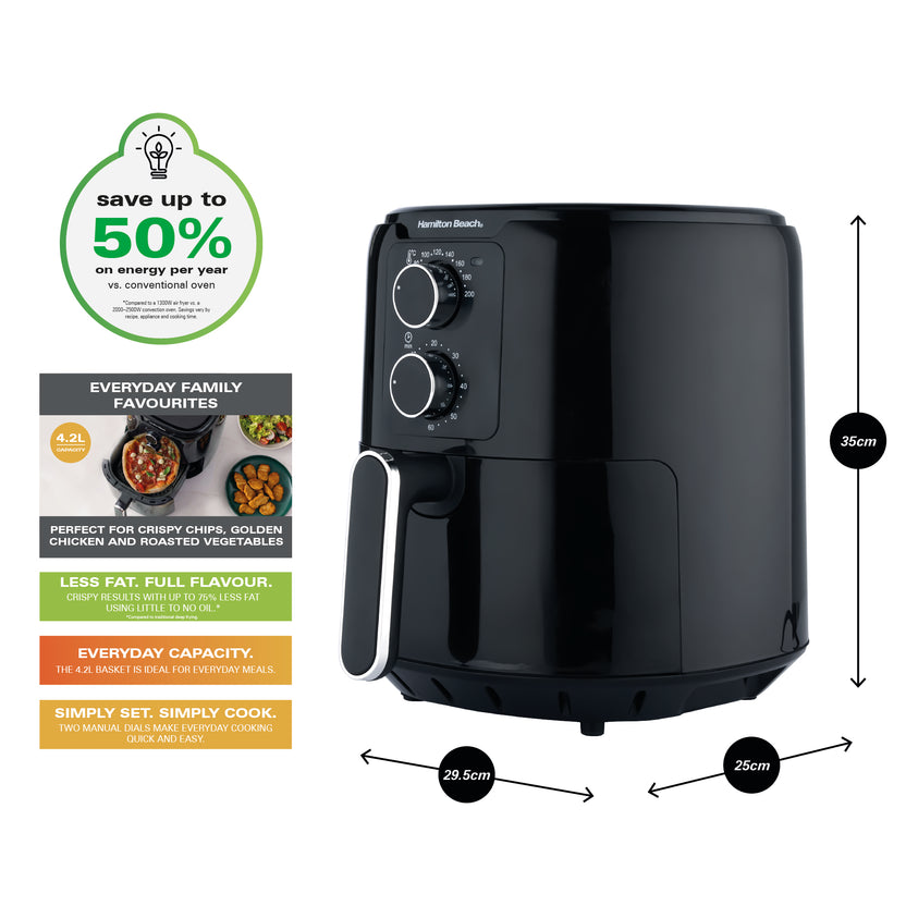 Hamilton Beach HB4001 SimpliFry 4.2L Manual Air Fryer