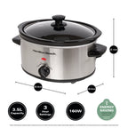 Hamilton Beach HBSC040S 'The Comfort Cook' 3.5L Slow Cooker-Silver
