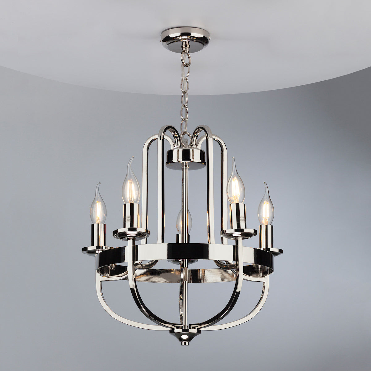 Heythrope 5 Light Pendant Polished Nickel<br>Polished Nickel