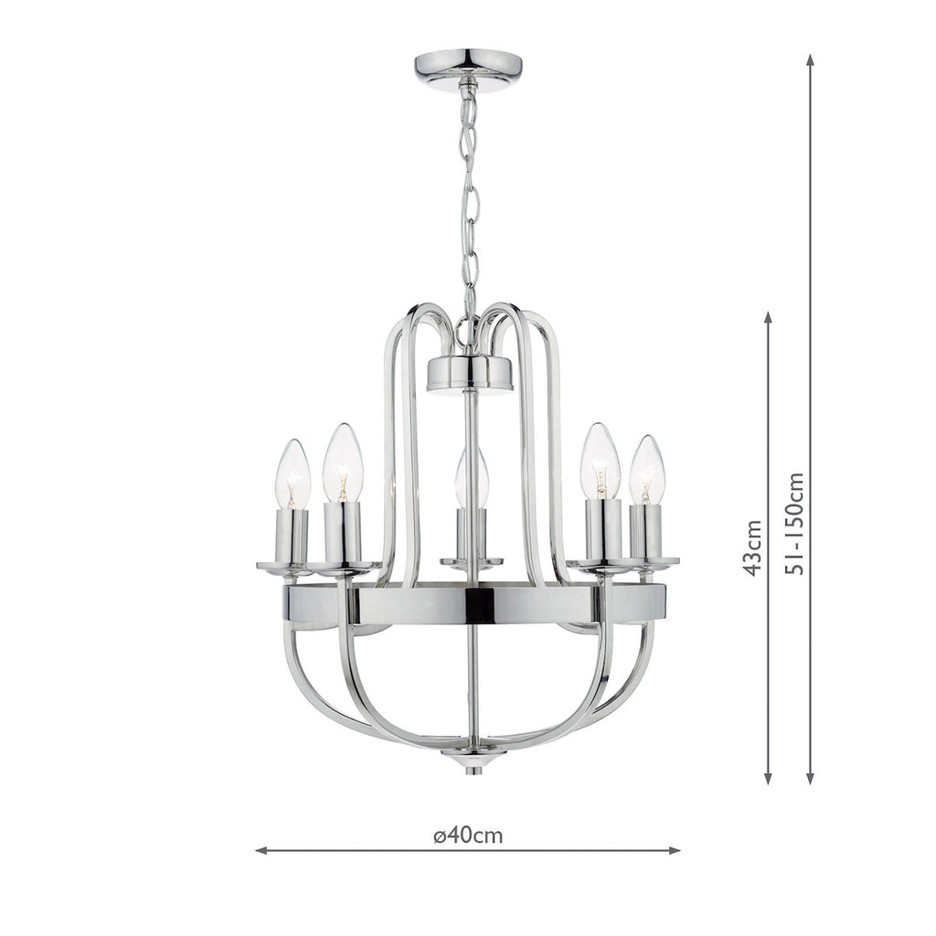 Heythrope 5 Light Pendant Polished Nickel<br>Polished Nickel