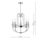 Heythrope 5 Light Pendant Polished Nickel<br>Polished Nickel