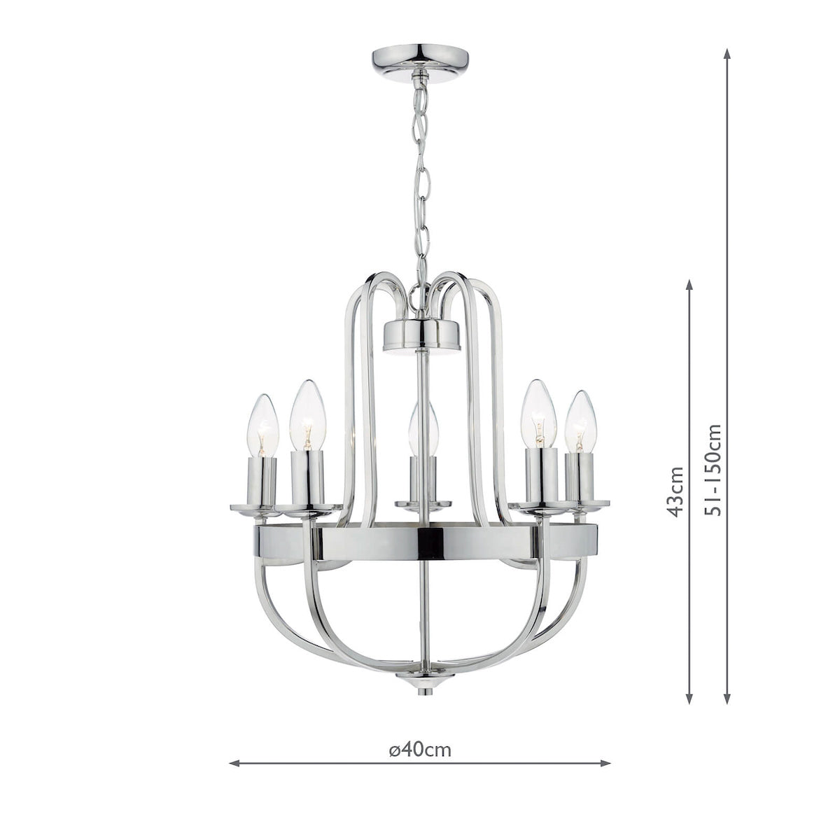 Heythrope 5 Light Pendant Polished Nickel<br>Polished Nickel