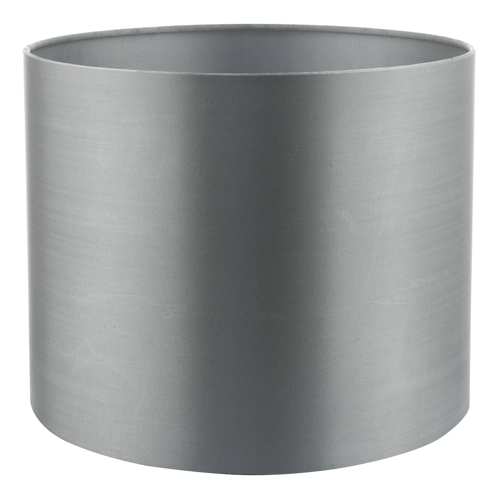 Hilda Grey Faux Silk Drum Shade 12cm<br>Grey