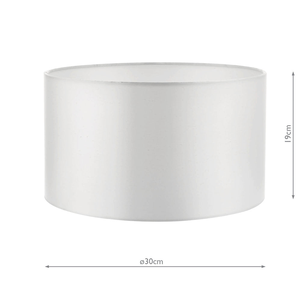 Hilda Ivory Faux Silk Drum Shade 30cm<br>Ivory