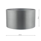 Hilda Grey Faux Silk Drum Shade 30cm<br>Grey