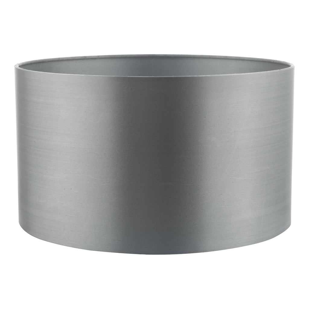 Hilda Grey Faux Silk Drum Shade 40cm<br>Grey