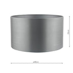 Hilda Grey Faux Silk Drum Shade 40cm<br>Grey
