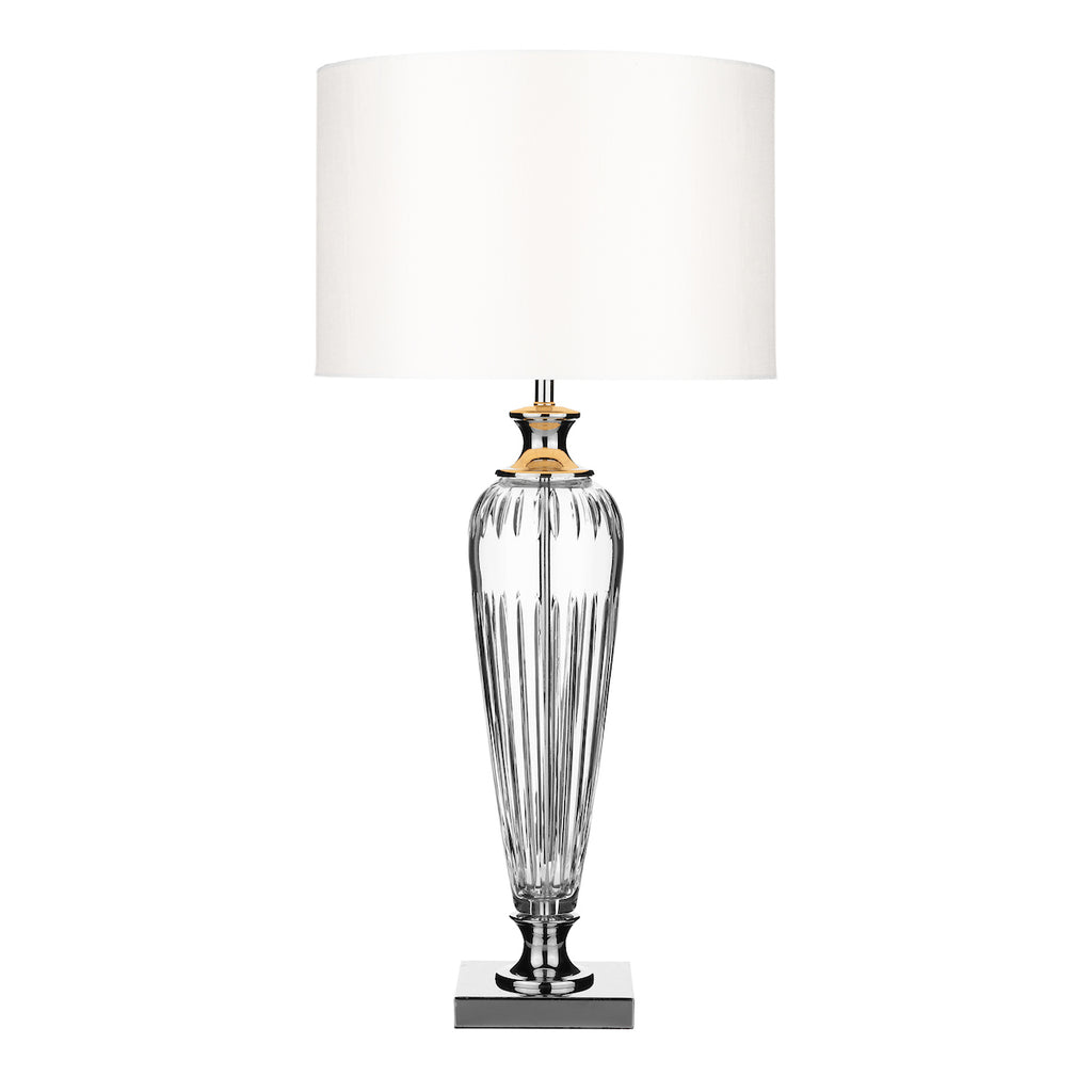 Hinton Table Lamp Polished Chrome Crystal With Shade <br>Crystal