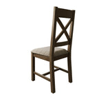 Bordeaux Cross Back Chair Fabric Seat in Check Natural