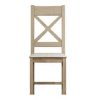 Bordeaux Cross Back Chair Fabric Seat in Check Natural