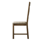 Bordeaux Cross Back Chair Fabric Seat in Check Natural