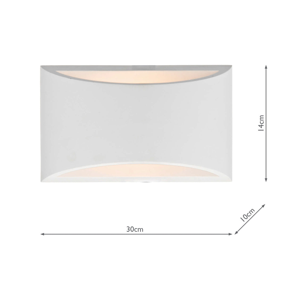Hove Wall Washer Small<br>Paintable Plaster