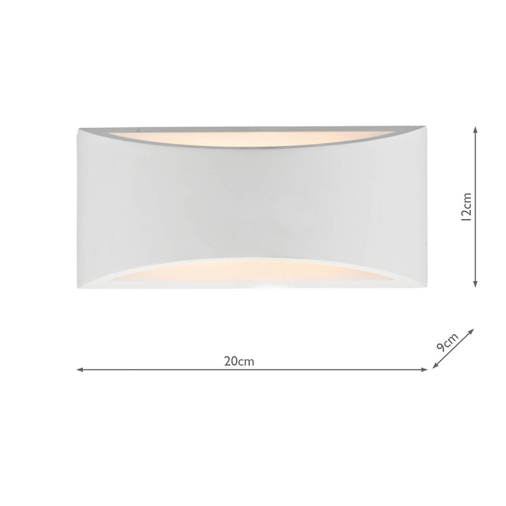 Hove Wall Washer Large<br>Paintable Plaster