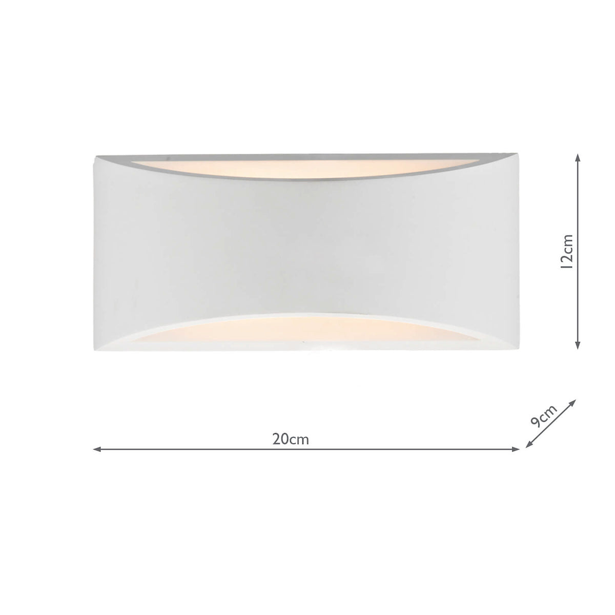 Hove Wall Washer Large<br>Paintable Plaster