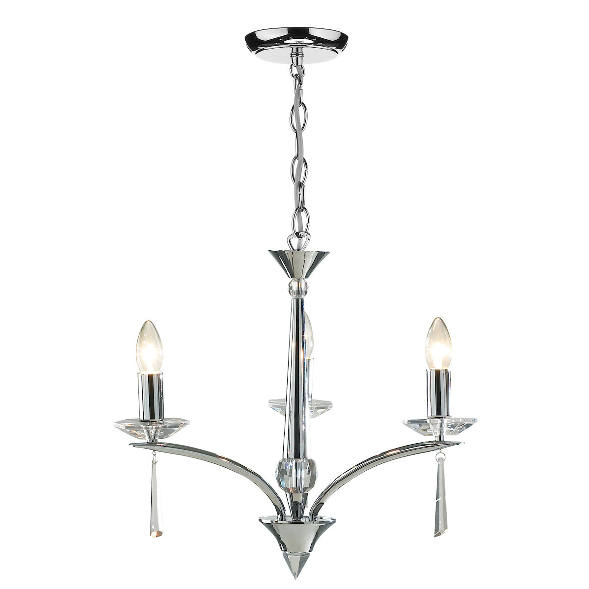 Hyperion 3 Light Dual Mount Pendant Polished Chrome Crystal<br>Polished Chrome