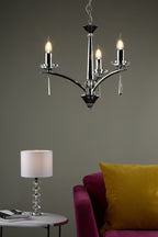 Hyperion 3 Light Dual Mount Pendant Polished Chrome Crystal<br>Polished Chrome