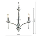Hyperion 3 Light Dual Mount Pendant Polished Chrome Crystal<br>Polished Chrome