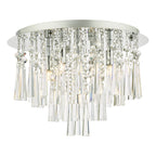 Iclyn 5 Light Flush Polished Chrome Crystal<br>Polished Chrome