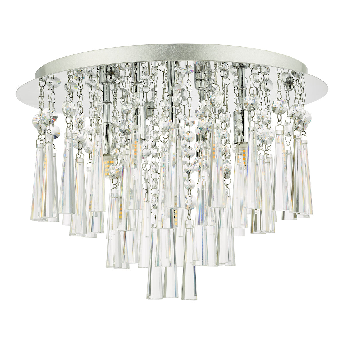 Iclyn 5 Light Flush Polished Chrome Crystal<br>Polished Chrome