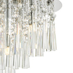 Iclyn 5 Light Flush Polished Chrome Crystal<br>Polished Chrome