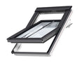 Velux GGL CK04 S15P01 Manual Centre Pivot Conservation Window - White int / Black ext - With Glazing Bar - 55x98cm
