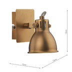 Idaho Single Wall Spotlight Natural Brass<br>Natural Solid Brass