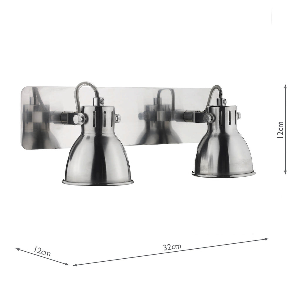 Idaho 2 Light Wall Spotlight Natural Chrome<br>Chrome