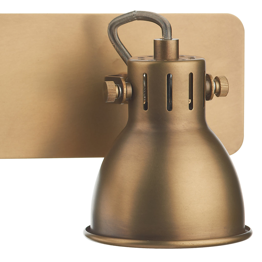 Idaho 2 Light Wall Spotlight Natural Brass<br>Natural Solid Brass