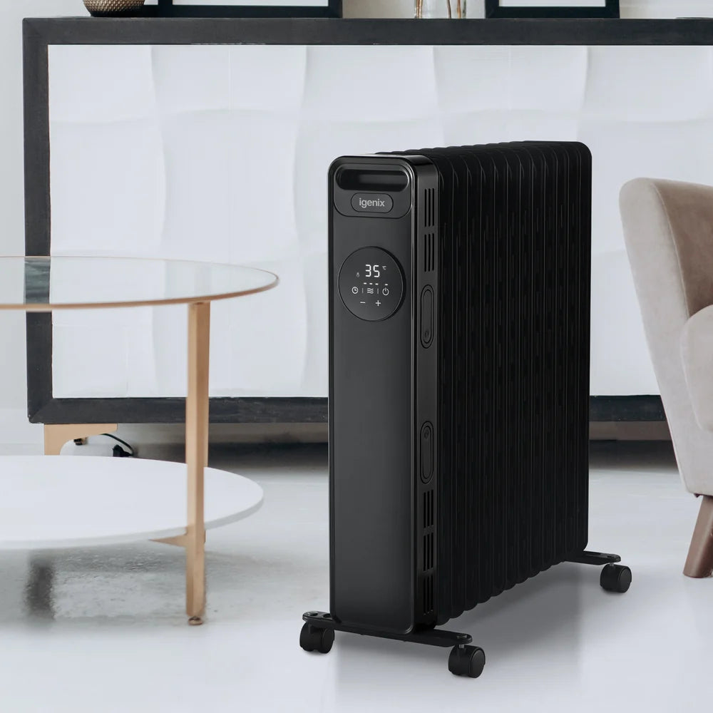 Igenix IG2626BL 2.5Kw Digital Control Oil Filled  Radiator- Black