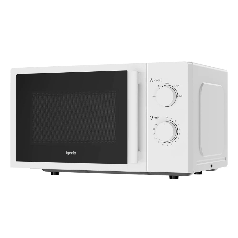 Igenix  IGMS0820MSSW 20L 800 Watts Compact Solo Microwave - White