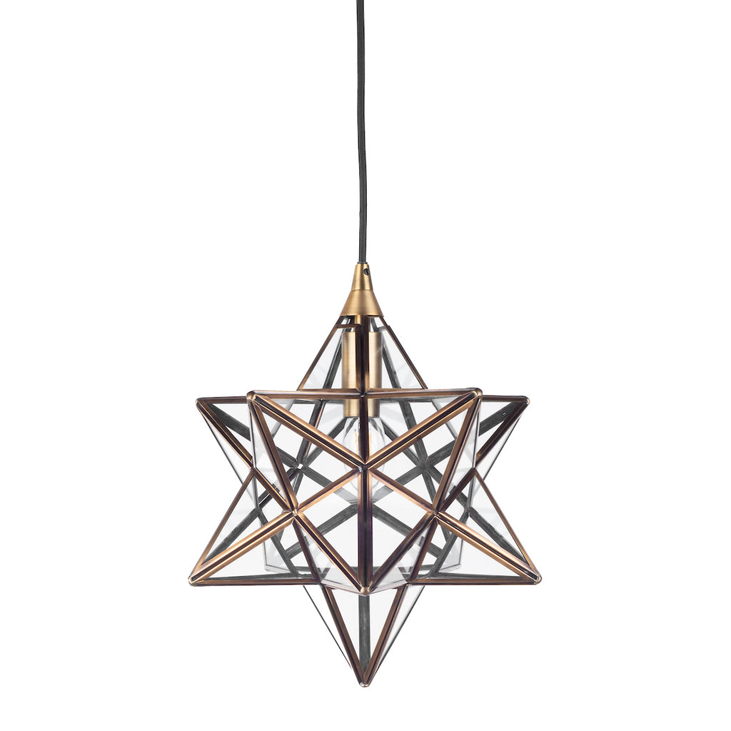 Ilario Small Star Pendant Antique Brass GlassAntique Brass