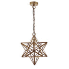 Ilario Large Star Pendant Antique Brass & Glass<br>Antique Brass