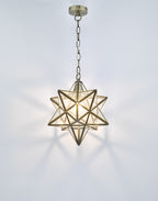 Ilario Large Star Pendant Antique Brass & Glass<br>Antique Brass