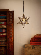 Ilario Large Star Pendant Antique Brass & Glass<br>Antique Brass