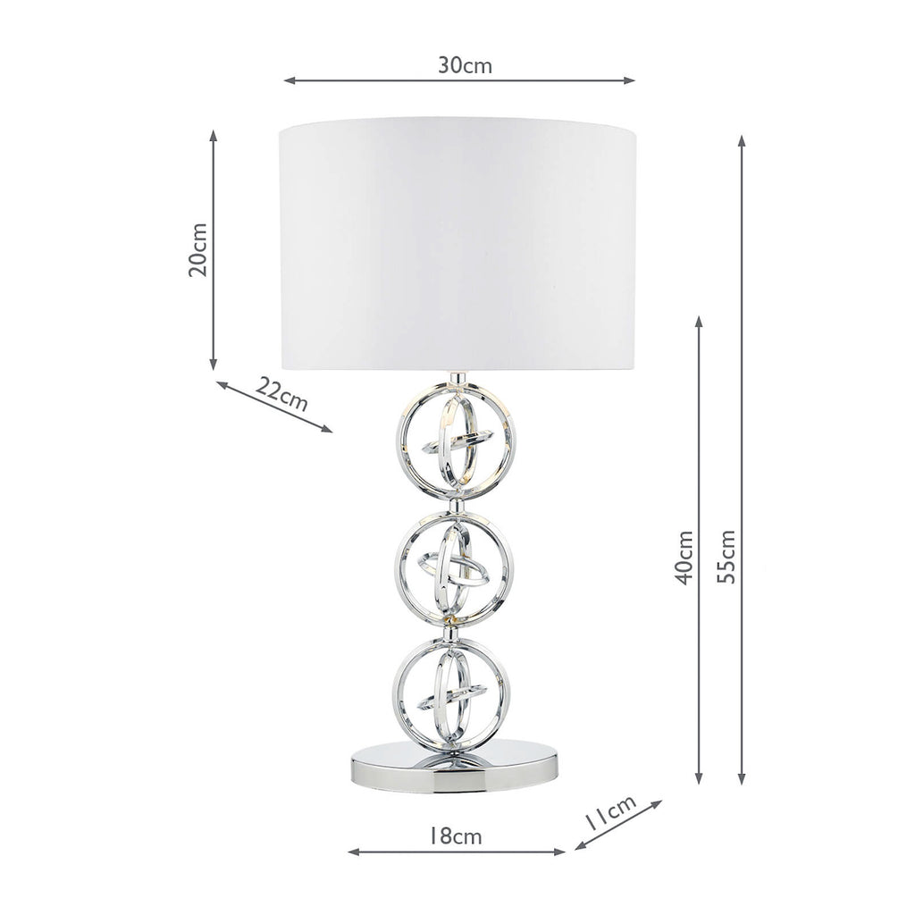 Innsbruck Table Lamp Polished Chrome With Shade <br>Polished Chrome