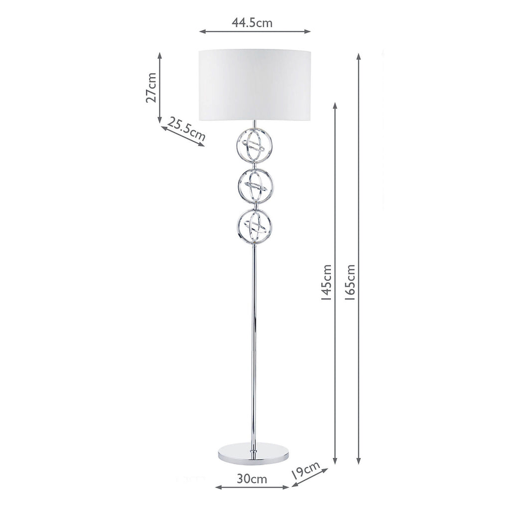 Innsbruck Floor Lamp Polished Chrome With Shade <br>Polished Chrome