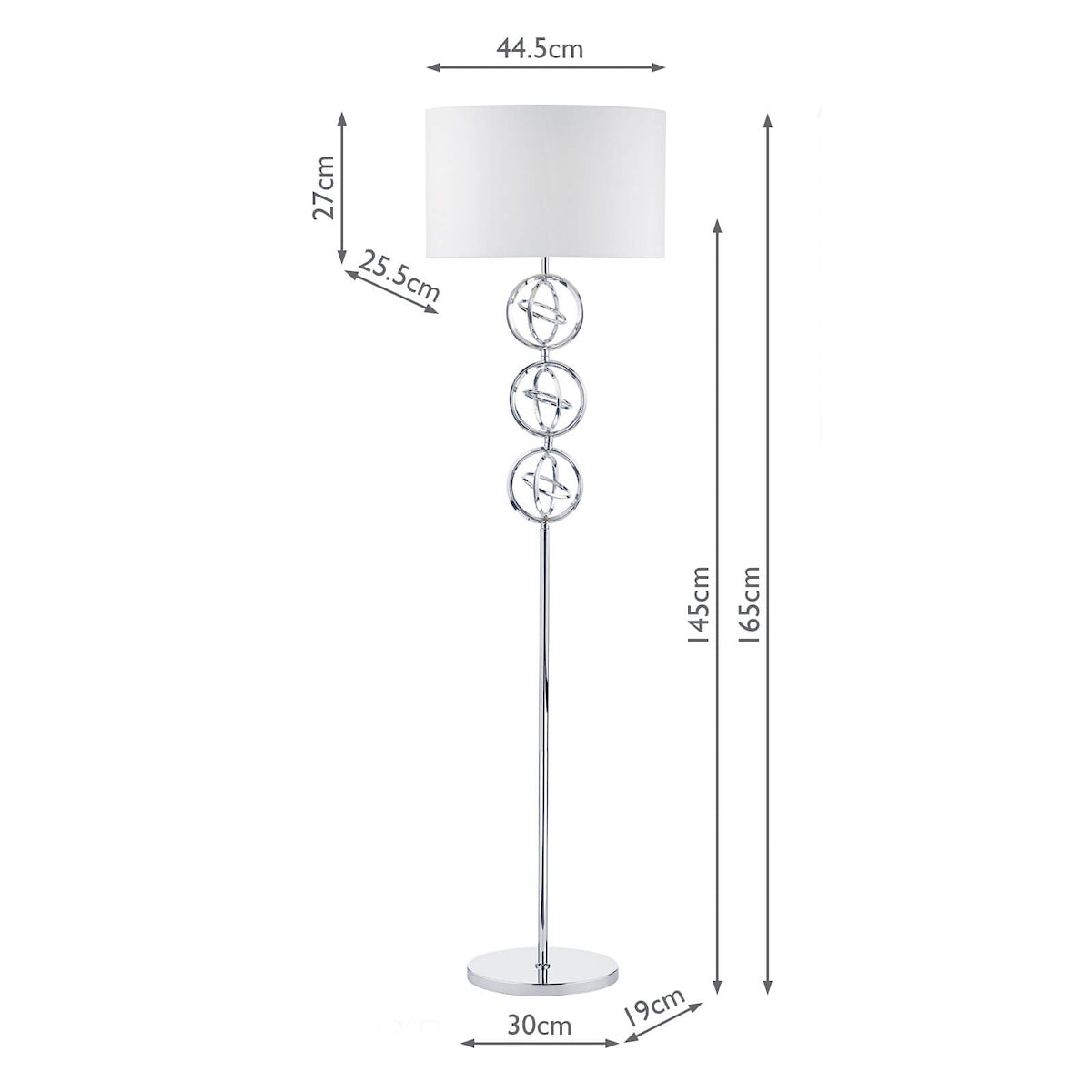Innsbruck Floor Lamp Polished Chrome With Shade <br>Polished Chrome