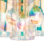 Inter 3 Light Flush Pol Chrome & Iridised Glass<br>Polished Chrome
