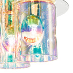 Inter 3 Light Flush Pol Chrome & Iridised Glass<br>Polished Chrome